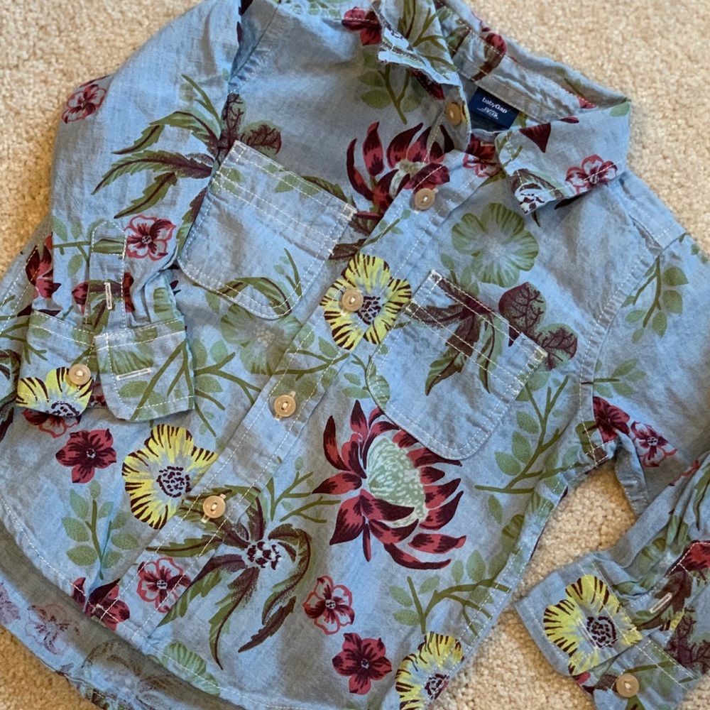 NWOT - Baby Gap Floral Button Down Shirt
